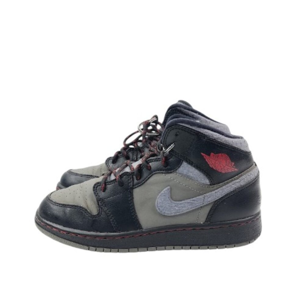 Jordan Boy's Gray 1 Premium 619049-004 Lace Up Mid-Top‎ Athletic Sneaker Sz 4.5Y